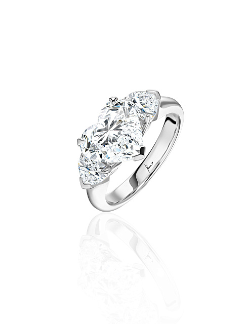 Heart Diamond & White Gold Ring, 1