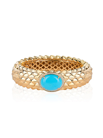 “Dragon” yellow gold bracelet with turquoise, 1