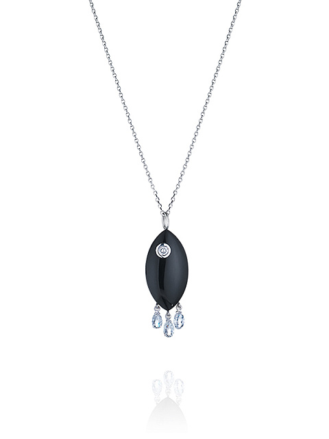 White Gold & Onyx Necklace, 1