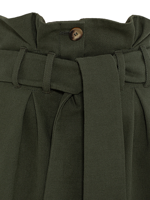 Khaki denim shorts with embroidery, 4 Khaki denim shorts with embroidery, 4