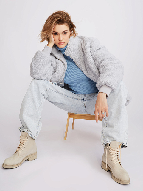 Distressed Blue Cotton Jeans, 9