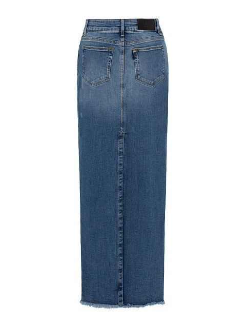 Blue Raw Edge Denim Maxi Skirt, 3 Blue Raw Edge Denim Maxi Skirt, 3