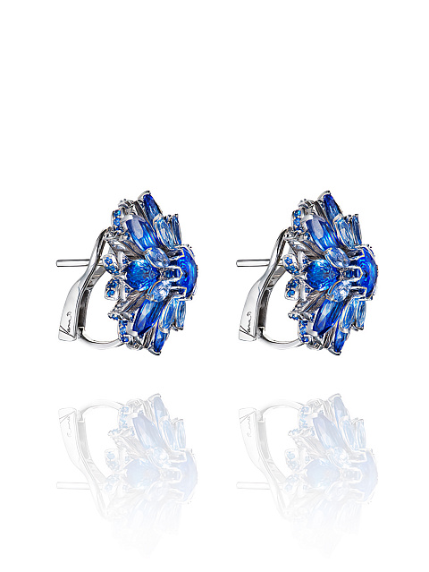 Sapphire & White Gold Earrings, 4