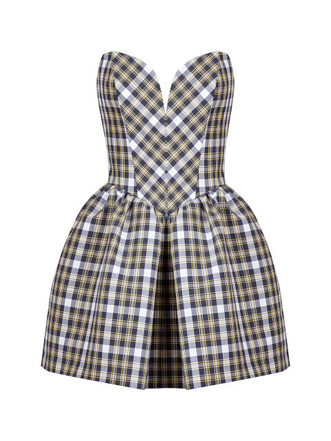 Yellow & Blue Cotton Mini Dress, 1 Yellow & Blue Cotton Mini Dress, 1