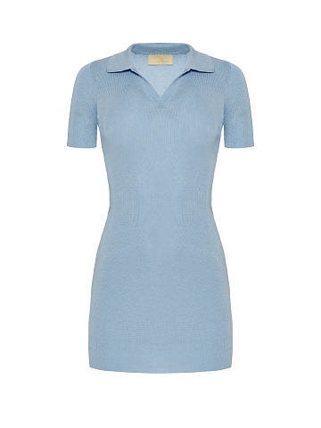 Light Blue Mini Polo Dress, 1