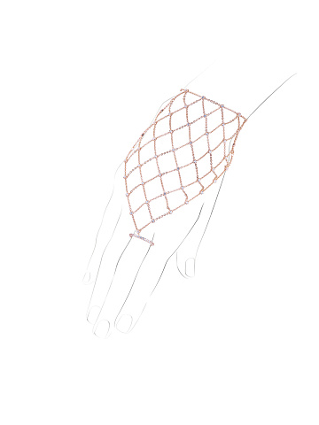 Rose Gold & Round Diamond Slave Bracelet, 1