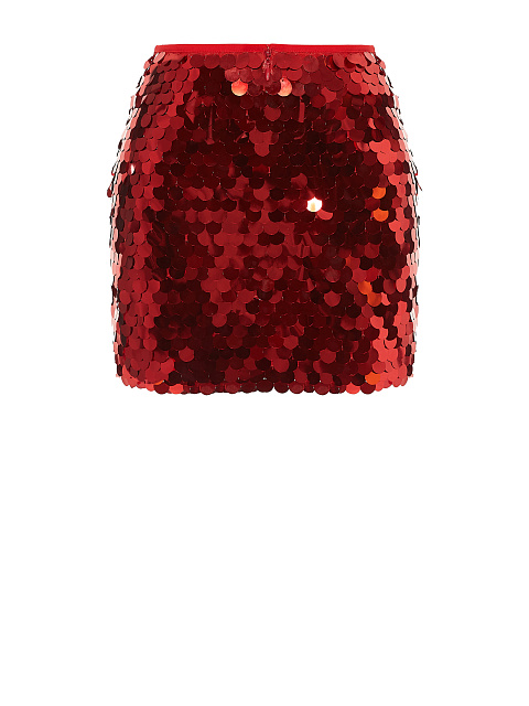Red Sequined Mini Skirt, 3