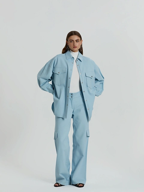 Blue Cotton Printed Shirt & Pants, 6 Blue Cotton Printed Shirt & Pants, 6