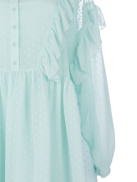 Turquoise Ruffled Mini Dress , 3