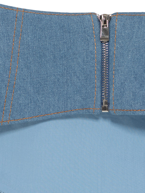 Light blue zip-up denim peplum belt, 4