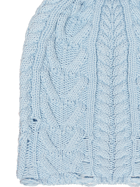 Light Blue Distressed Cotton Beanie, 2