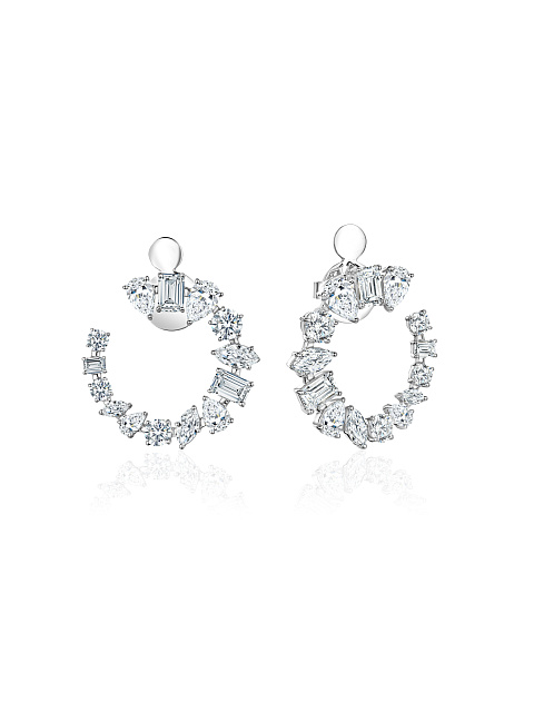 White gold earrings with LG diamonds, 1 White gold earrings with LG diamonds, 1
