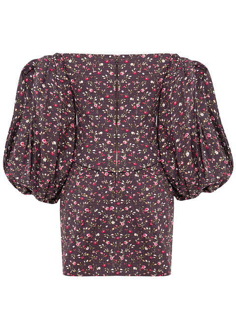 Brown Floral Print Top and Mini Skirt Set, 2 Brown Floral Print Top and Mini Skirt Set, 2