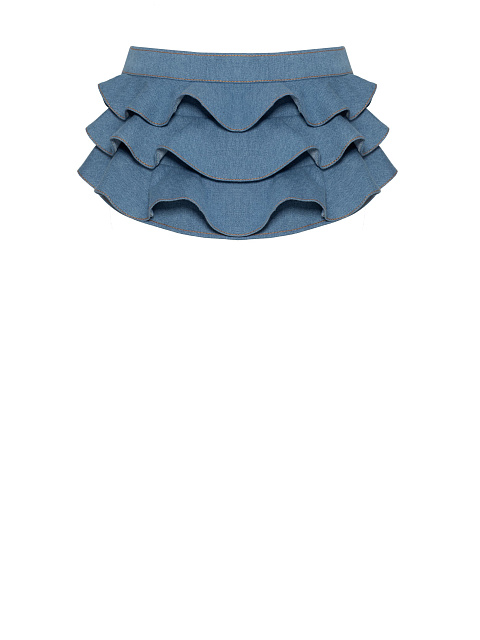 Light blue zip-up denim peplum belt, 3