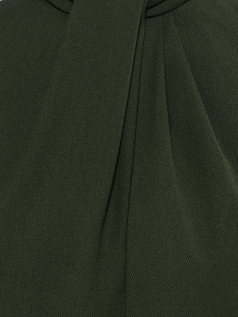 Green Draped Wool Mini Dress, 4