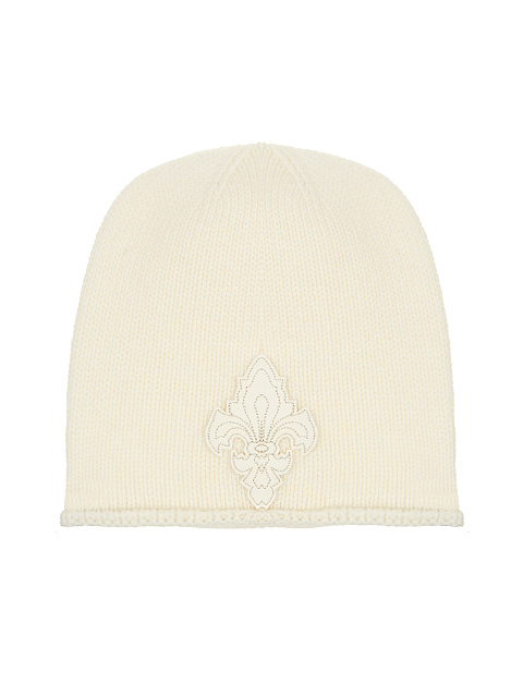 Fleur De Luce Embroidered Cashmere Beanie, 1