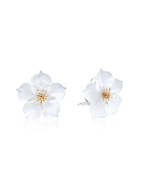 Studs with carved quartz, 1