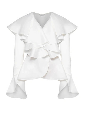 White Organza Top With Ruffles, 1