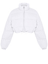 Пуховик укороченный белого цвета Like Yana