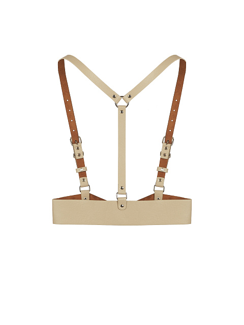 Oatmeal Faux Leather Harness, 2