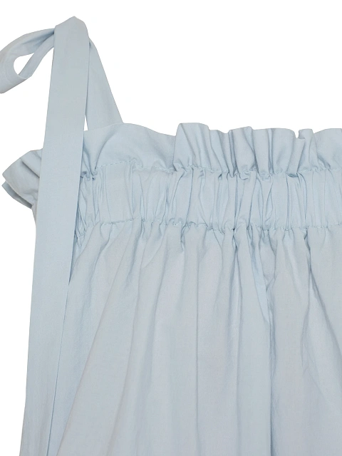 Light blue set with tie top and ruffled shorts, 4