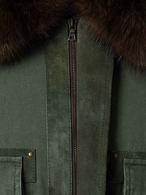 Khaki parka with fur, 8