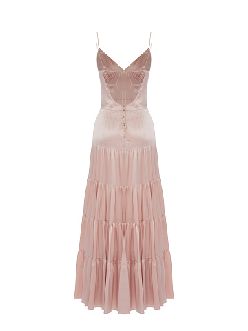Light Pink Silk Maxi Dress, 2
