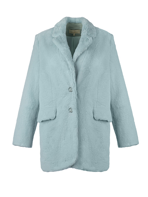 Turquoise Faux Fur Blazer, 1 Turquoise Faux Fur Blazer, 1