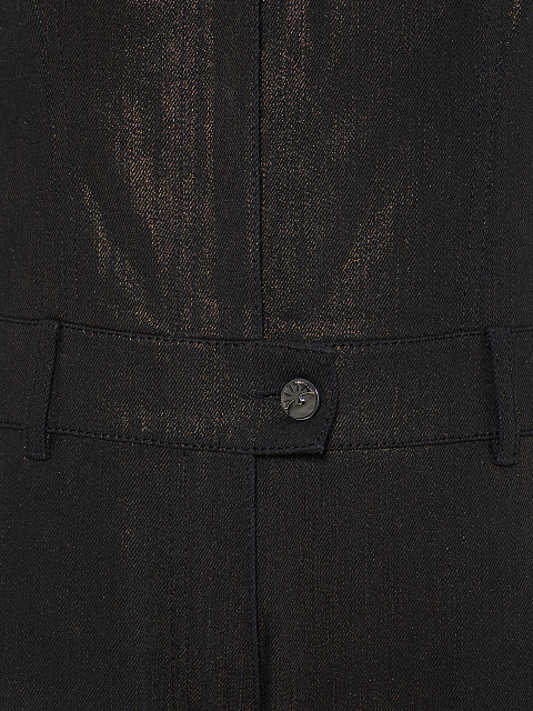 Black denim jumpsuit with coating, 3