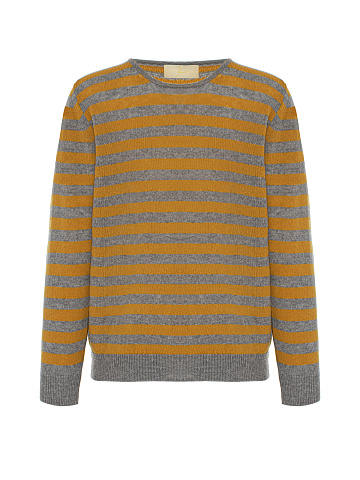 Orange & Grey Striped Pullover, 1