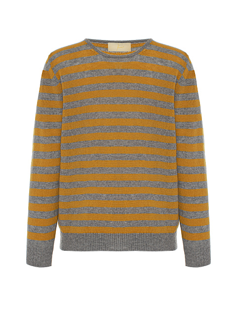 Orange & Grey Striped Pullover, 1
