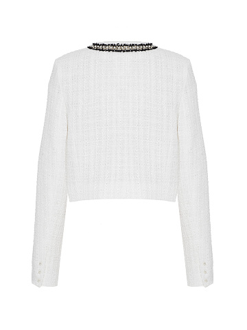 White Tweed Jacket With Pearls, 2