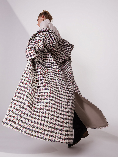 Ivory Houndstooth Tweed Coat, 5