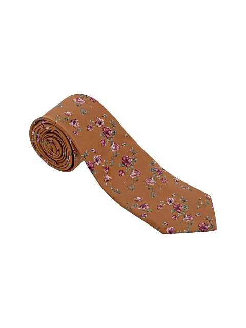Light Brown Floral Print Tie, 2