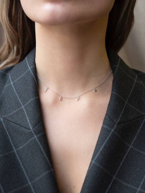 White Gold & Diamonds "Love" Necklace, 3