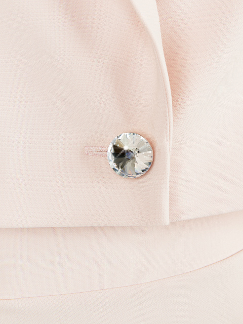 Light Rose Crystal Fringed Skirt Suit, 4