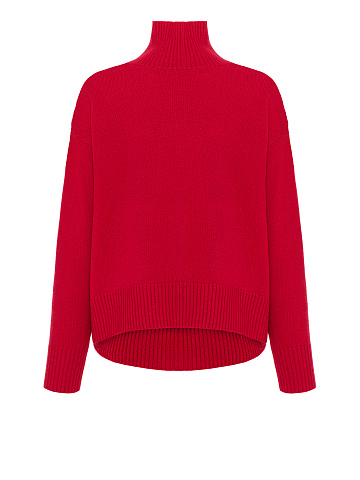 Red Royal Cashmere Turtleneck Sweater, 1