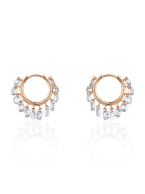 Rose Gold & Diamonds Small Hoops, 1