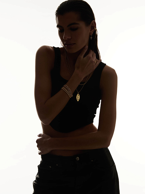 “Peace” yellow gold pendant necklace, 3