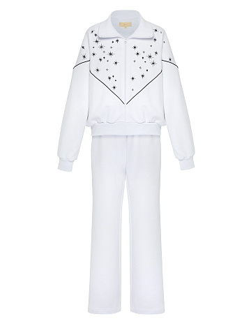 White tracksuit with star embroidery, 1