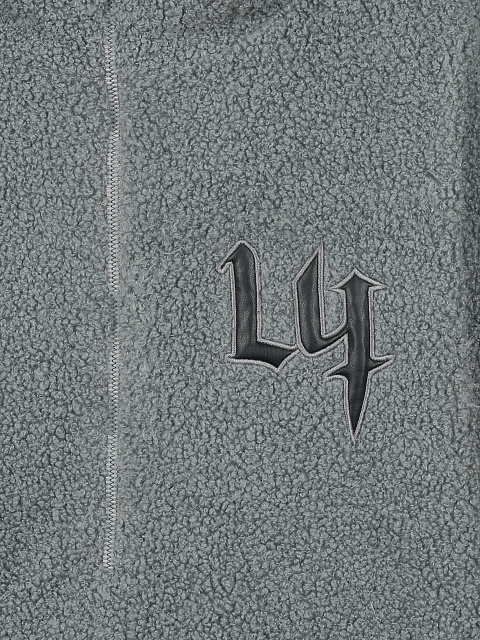 Grey Boucle Oversized Hoodie, 5