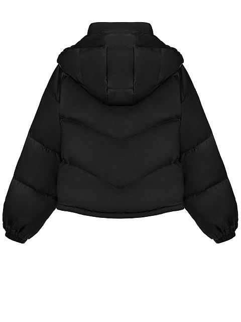 Black Cropped Puffer Jacket, 3