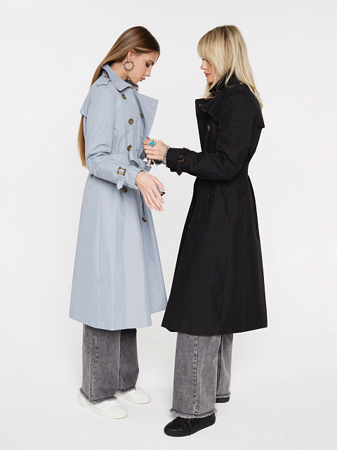 Black Cotton Trench Coat, 7