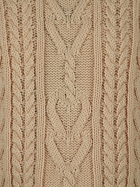 Kids Brown Cable Knit Cotton Mix Sweater, 3