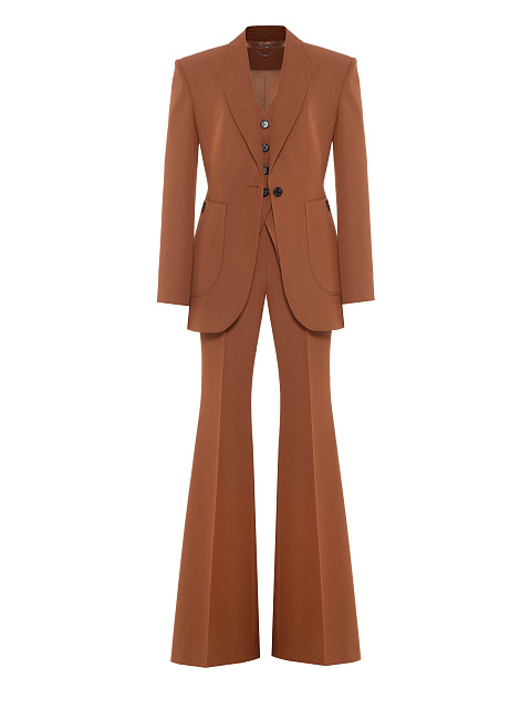 Brown three-piece suit with flared trousers, 2