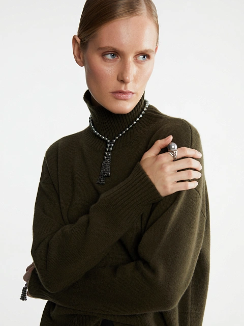 Dark Green Royal Cashmere Turtleneck Sweater, 4 Dark Green Royal Cashmere Turtleneck Sweater, 4