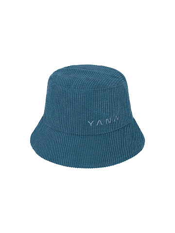 Blue Embroidery Corduroy Bucket Hat, 1