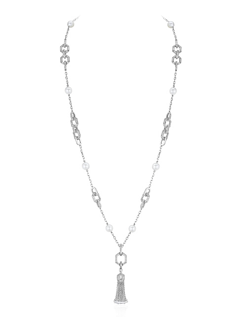 Necklace with white gold pendant with pearls, 1 Necklace with white gold pendant with pearls, 1