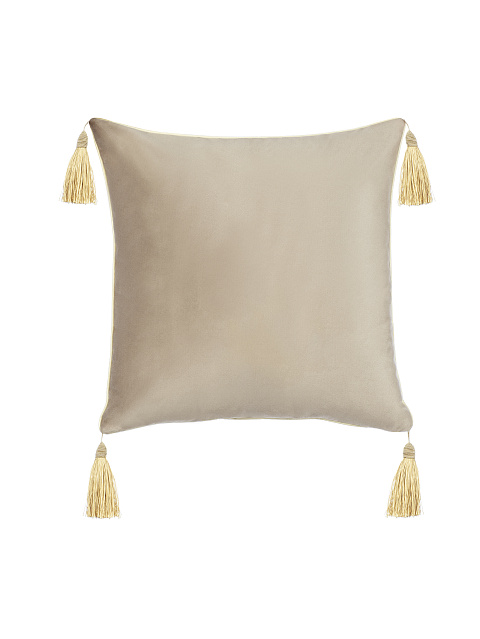 Beige Velvet Embroidered Pillow, 2