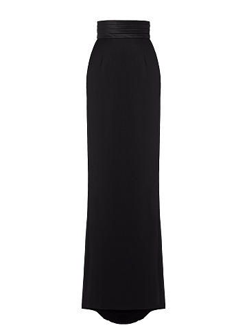 Black maxi skirt with side stripes, 1